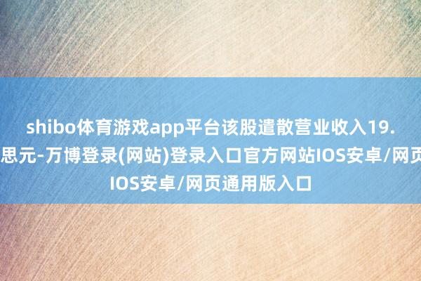 shibo体育游戏app平台该股遣散营业收入19.50百万好意思元-万博登录(网站)登录入口官方网站IOS安卓/网页通用版入口