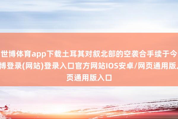 世博体育app下载土耳其对叙北部的空袭合手续于今-万博登录(网站)登录入口官方网站IOS安卓/网页通用版入口