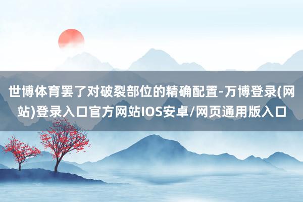 世博体育罢了对破裂部位的精确配置-万博登录(网站)登录入口官方网站IOS安卓/网页通用版入口