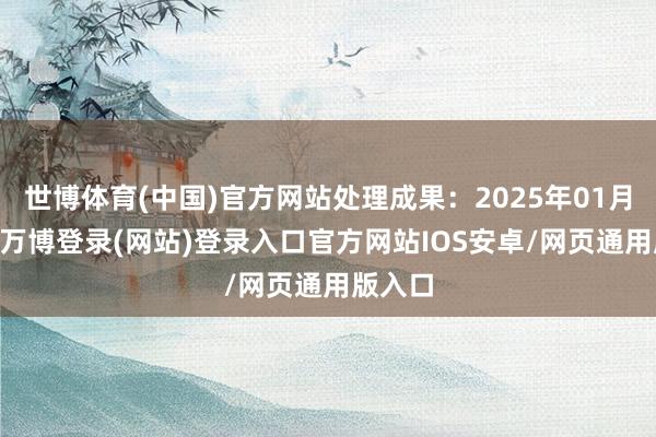 世博体育(中国)官方网站处理成果：2025年01月06日-万博登录(网站)登录入口官方网站IOS安卓/网页通用版入口