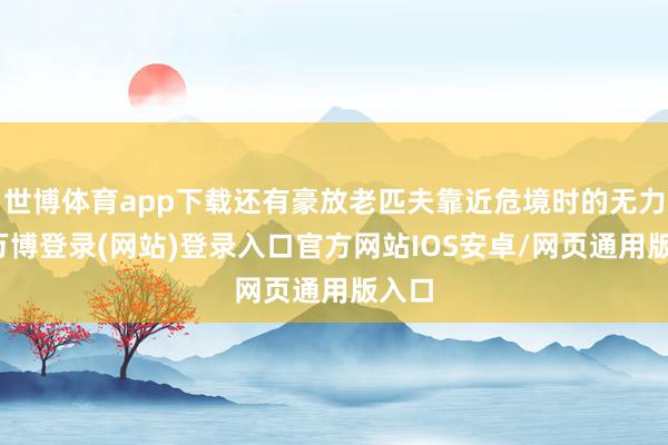 世博体育app下载还有豪放老匹夫靠近危境时的无力感-万博登录(网站)登录入口官方网站IOS安卓/网页通用版入口