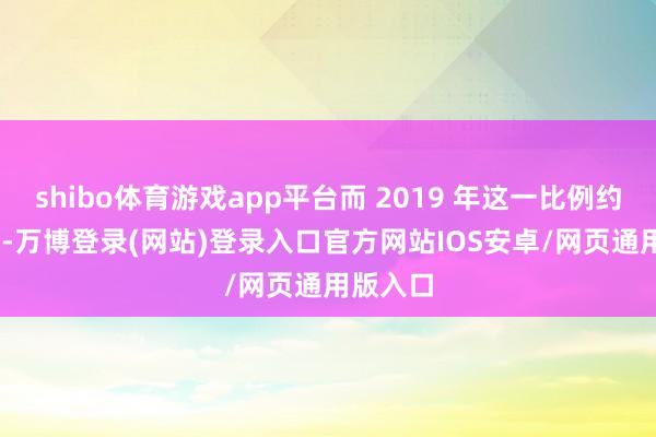 shibo体育游戏app平台而 2019 年这一比例约为 40%-万博登录(网站)登录入口官方网站IOS安卓/网页通用版入口